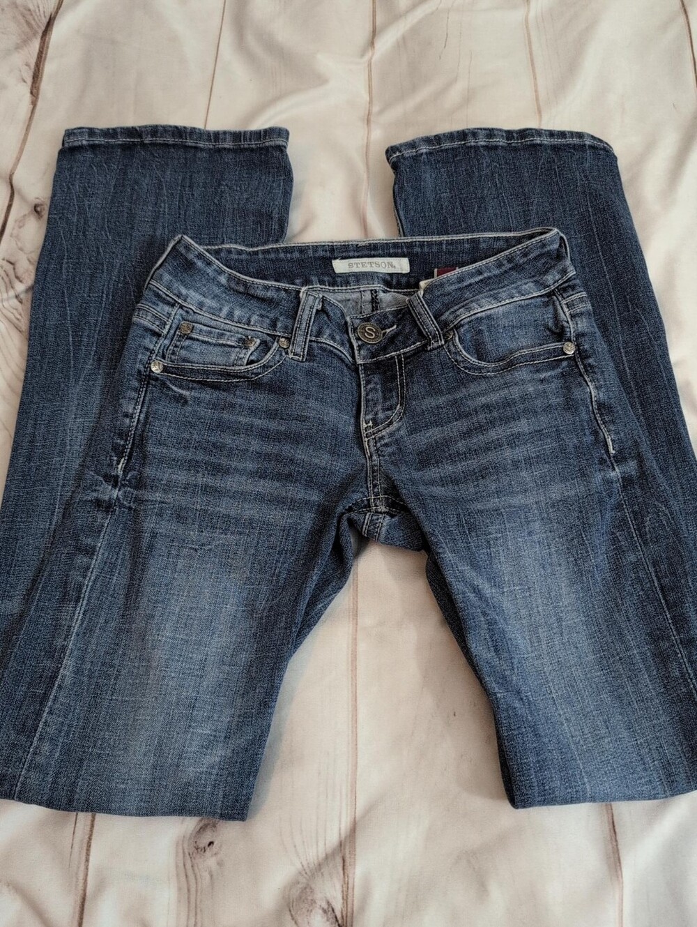 Stetson 816 Classic Bootcut Jeans Womens 2 Long Low Rise Western Cowgirl